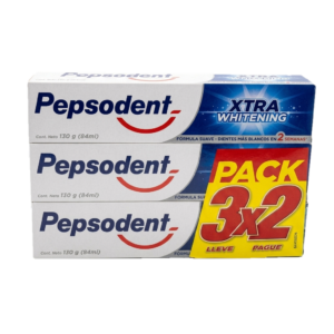 PACK X3 PASTA DENTAL PEPSODENT EXTRA WHITE  130 G